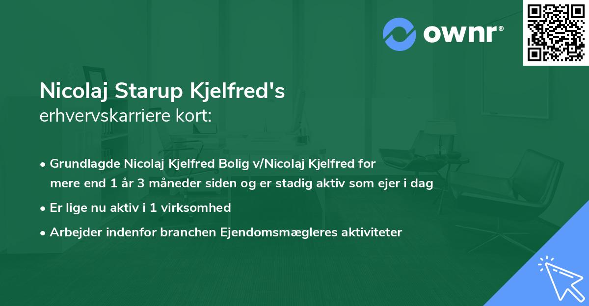 Nicolaj Starup Kjelfred's erhvervskarriere kort