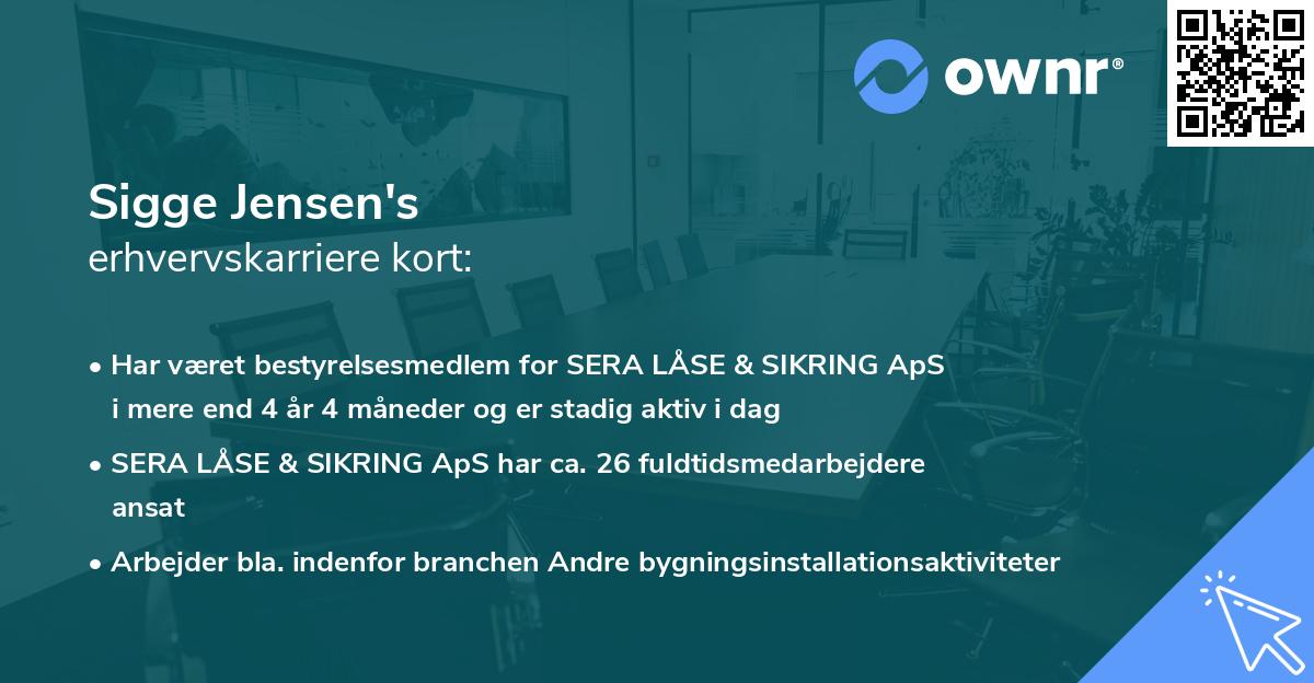 Sigge Jensen's erhvervskarriere kort