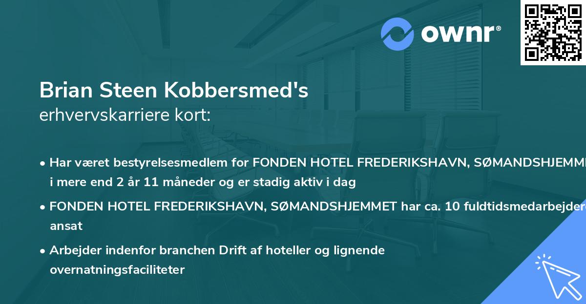 Brian Steen Kobbersmed's erhvervskarriere kort