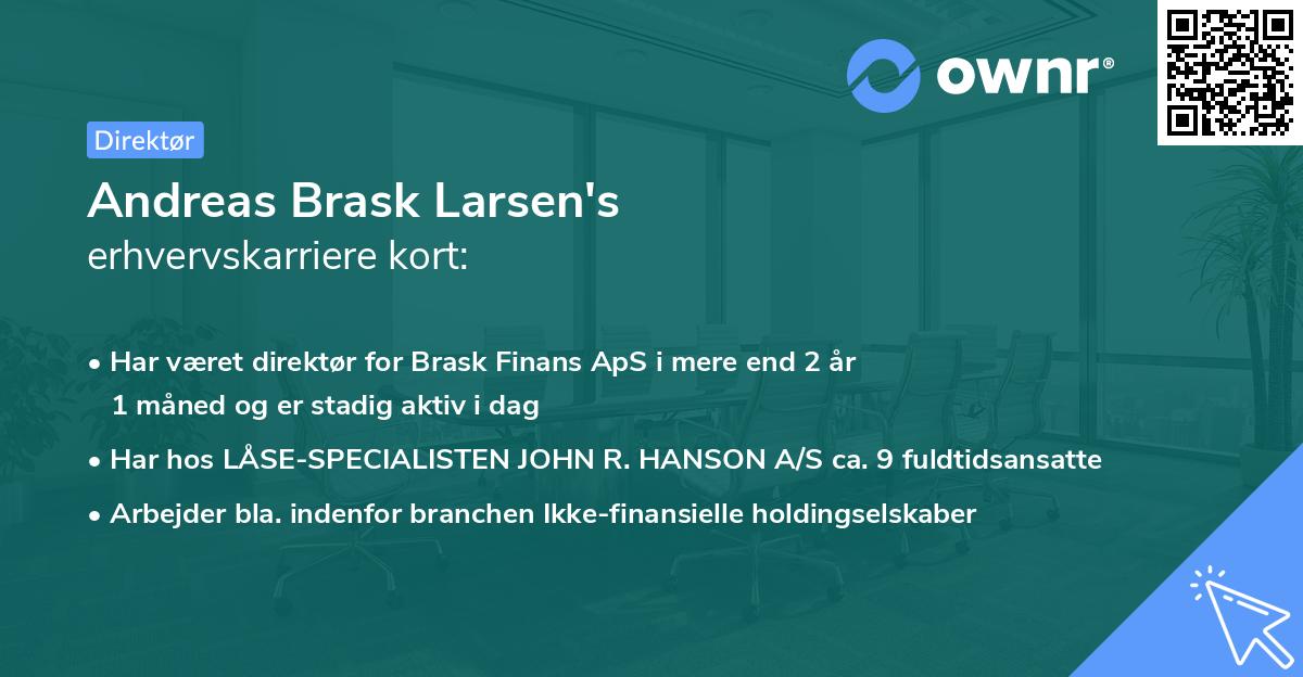 Andreas Brask Larsen's erhvervskarriere kort