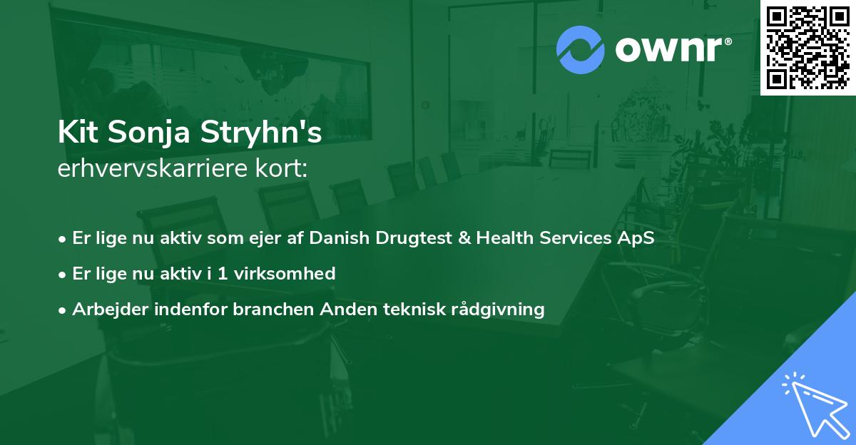 Kit Sonja Stryhn's erhvervskarriere kort
