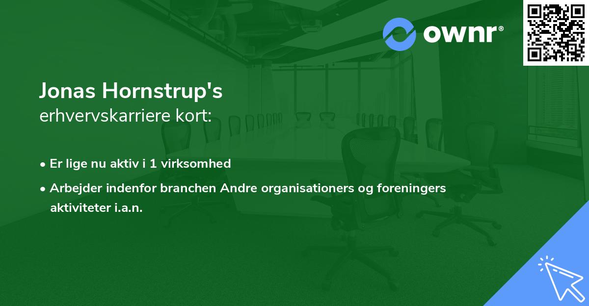 Jonas Hornstrup's erhvervskarriere kort