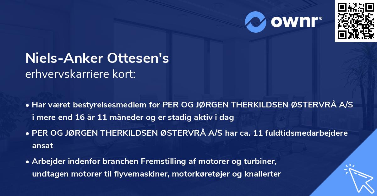Niels-Anker Ottesen's erhvervskarriere kort