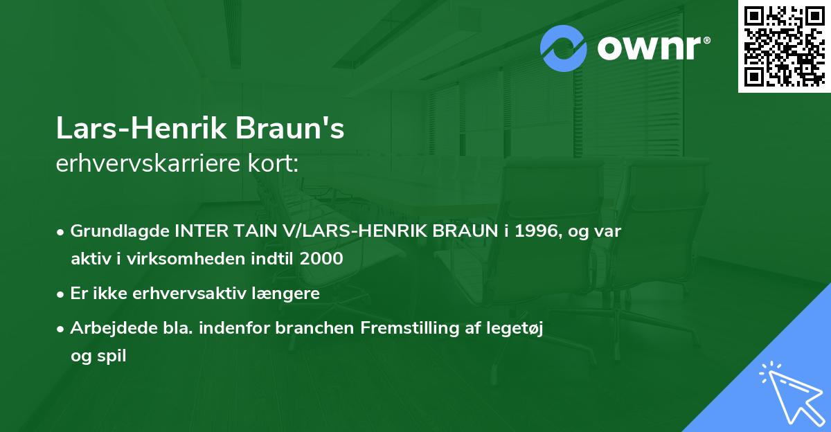 Lars-Henrik Braun's erhvervskarriere kort