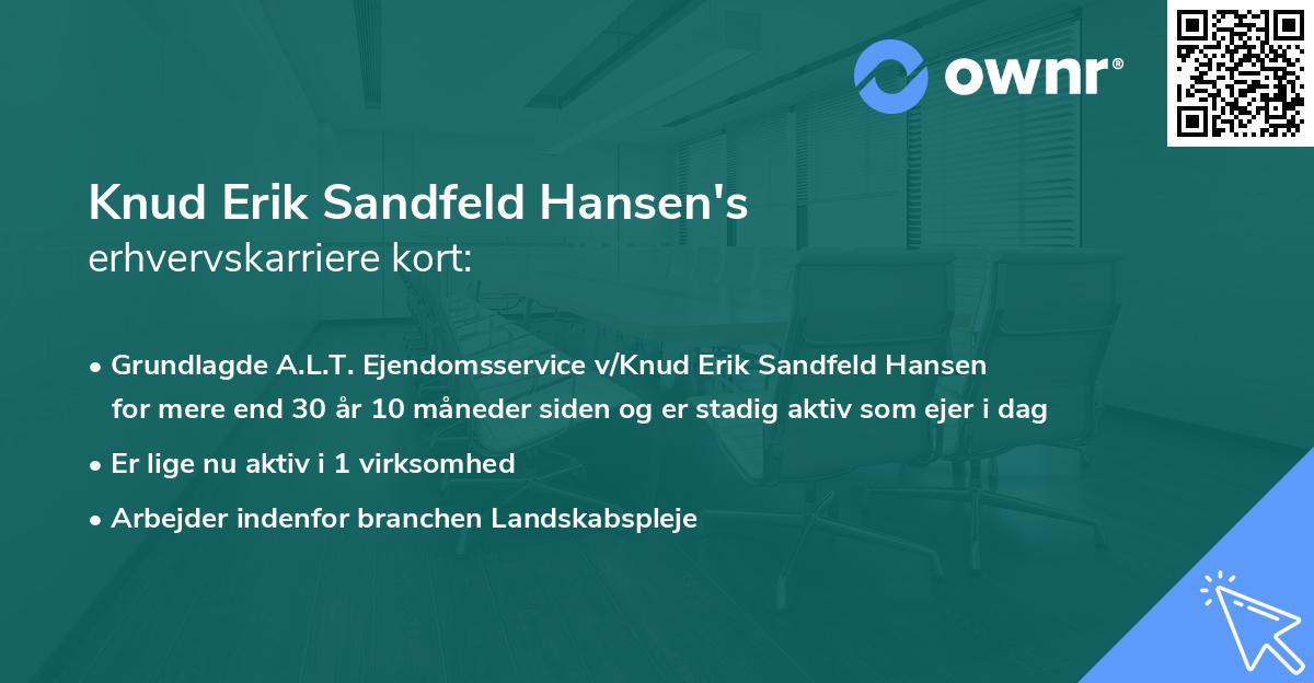 Knud Erik Sandfeld Hansen's erhvervskarriere kort