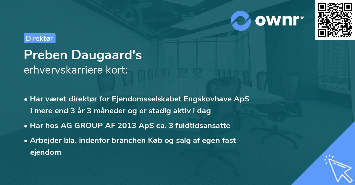Preben Daugaard's erhvervskarriere kort