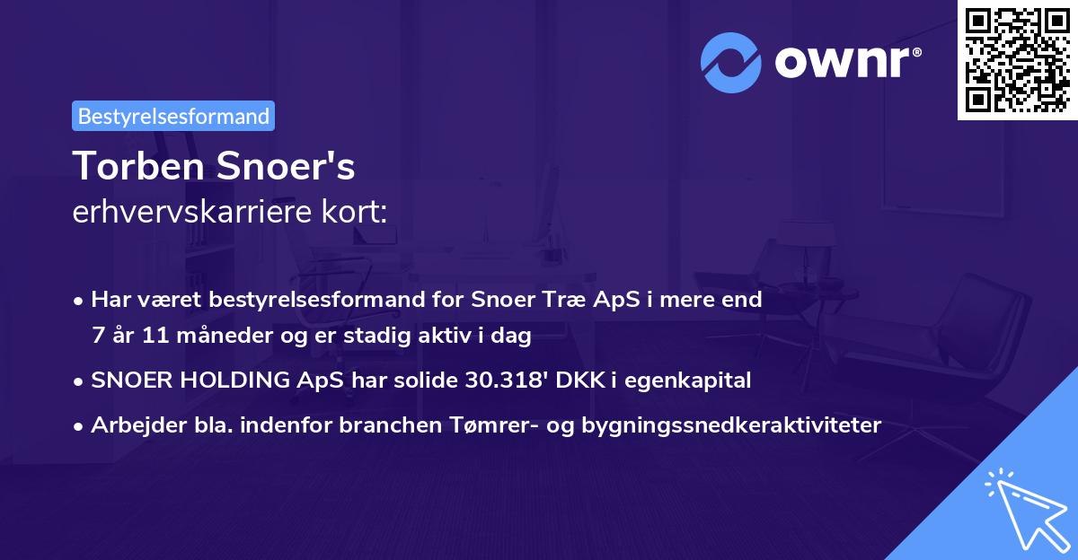 Torben Snoer's erhvervskarriere kort