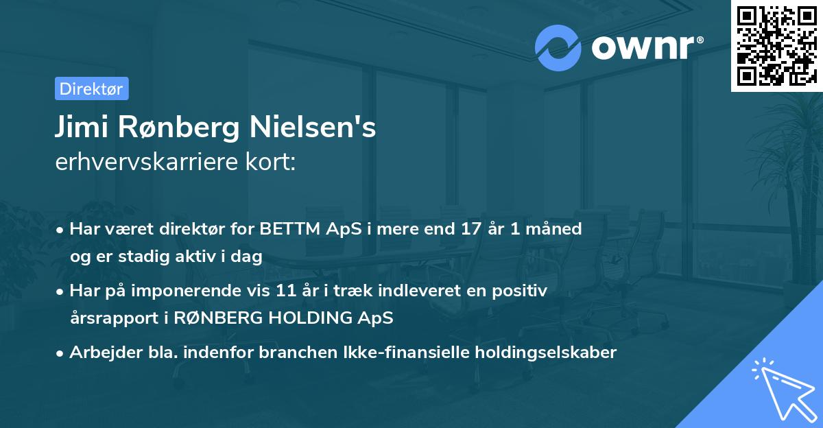 Jimi Rønberg Nielsen's erhvervskarriere kort