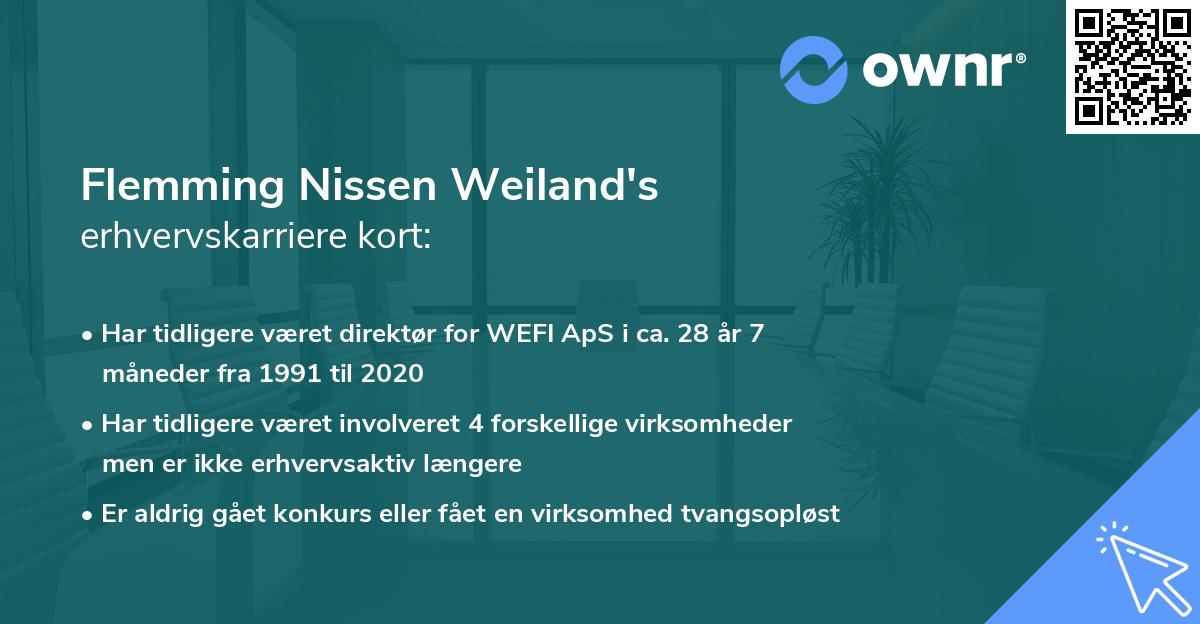 Flemming Nissen Weiland's erhvervskarriere kort