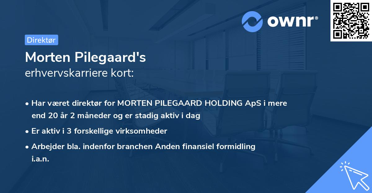 Morten Pilegaard's erhvervskarriere kort