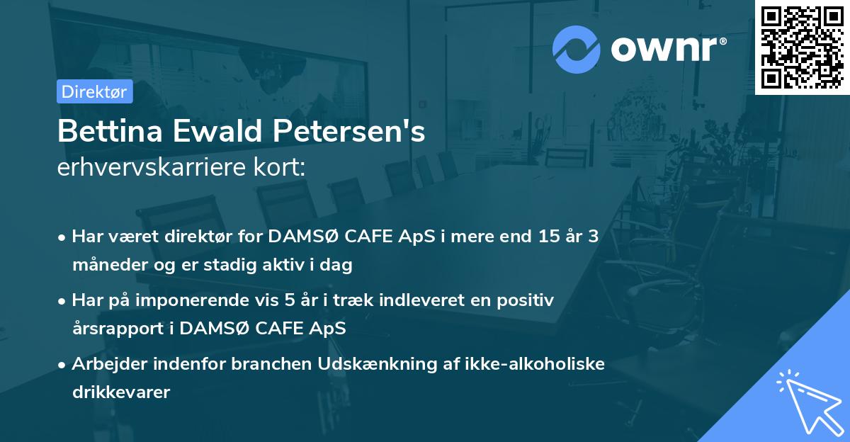 Bettina Ewald Petersen's erhvervskarriere kort