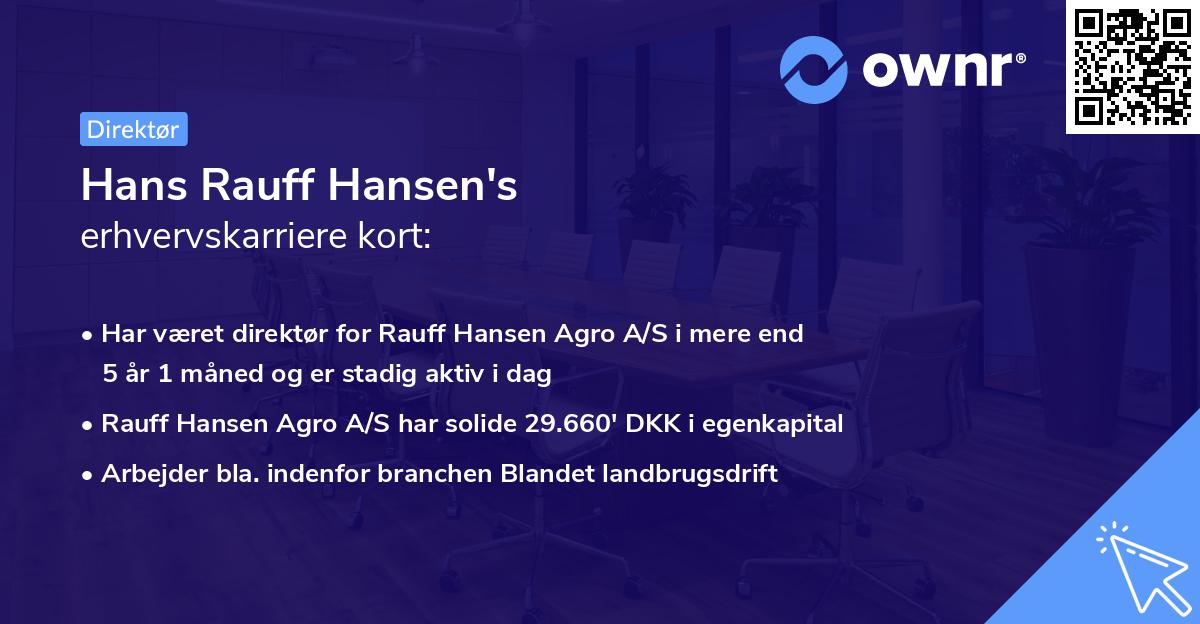 Hans Rauff Hansen's erhvervskarriere kort