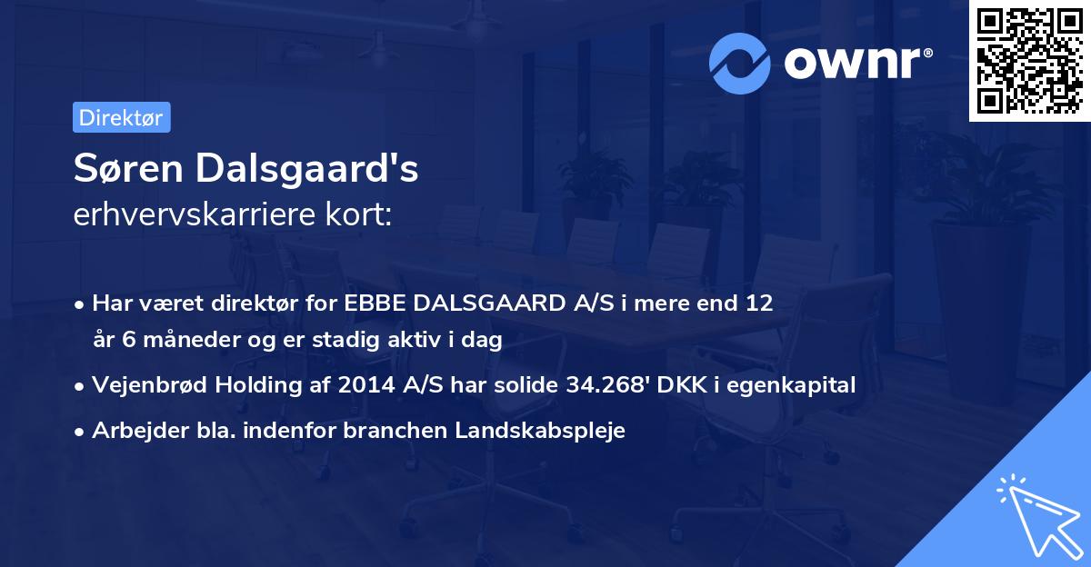 Søren Dalsgaard's erhvervskarriere kort