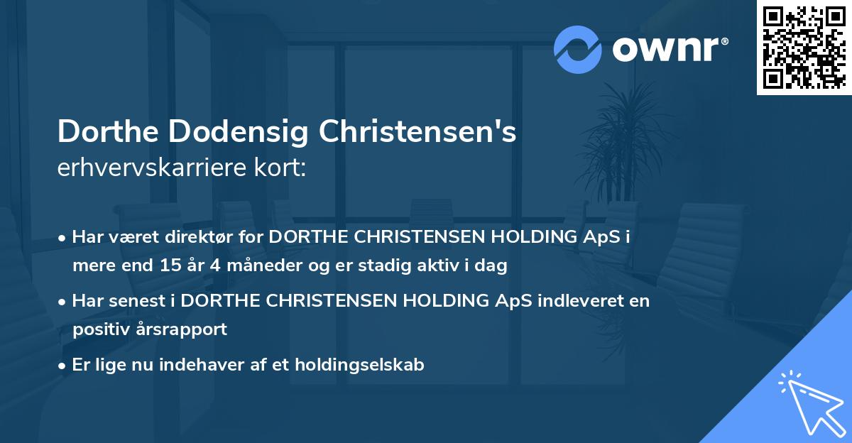 Dorthe Dodensig Christensen's erhvervskarriere kort