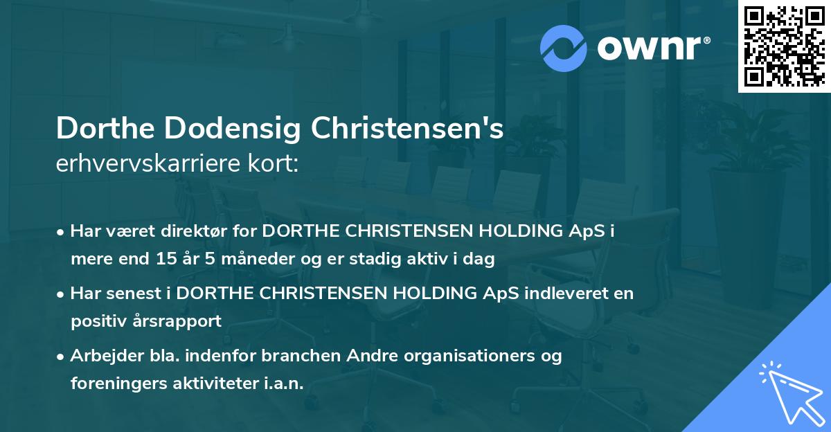 Dorthe Dodensig Christensen's erhvervskarriere kort