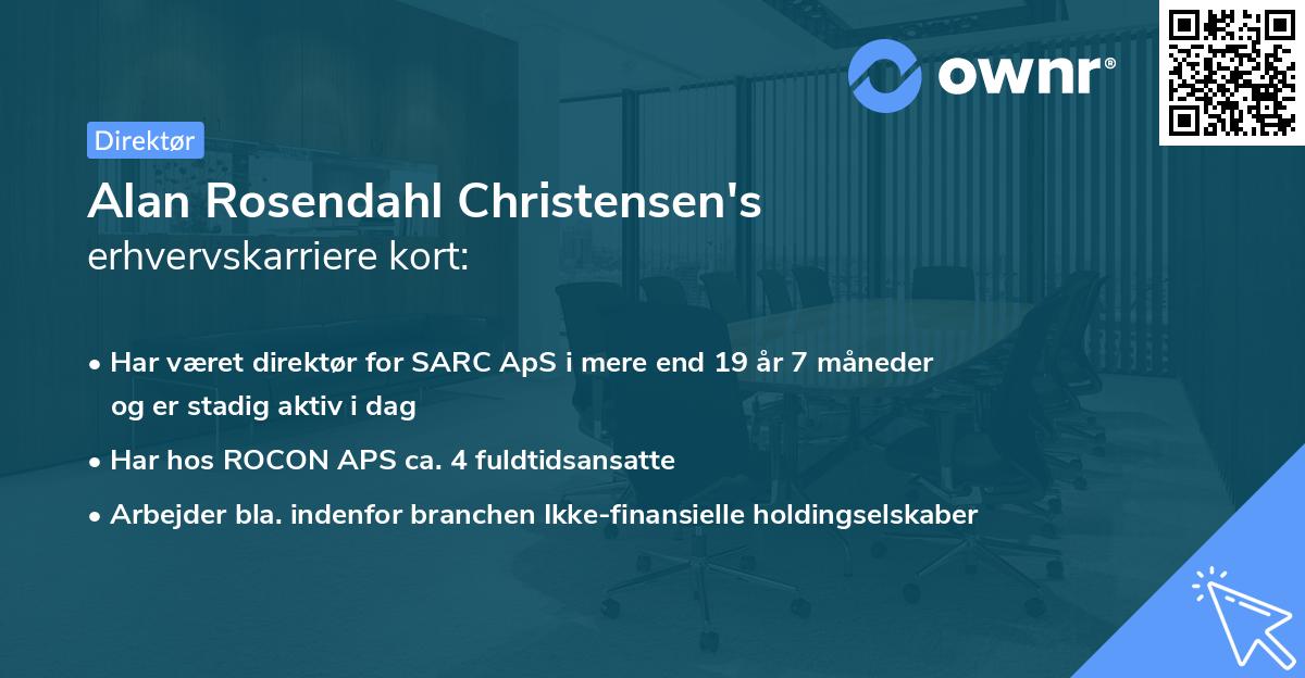 Alan Rosendahl Christensen's erhvervskarriere kort