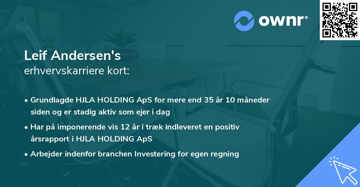 Leif Andersen's erhvervskarriere kort