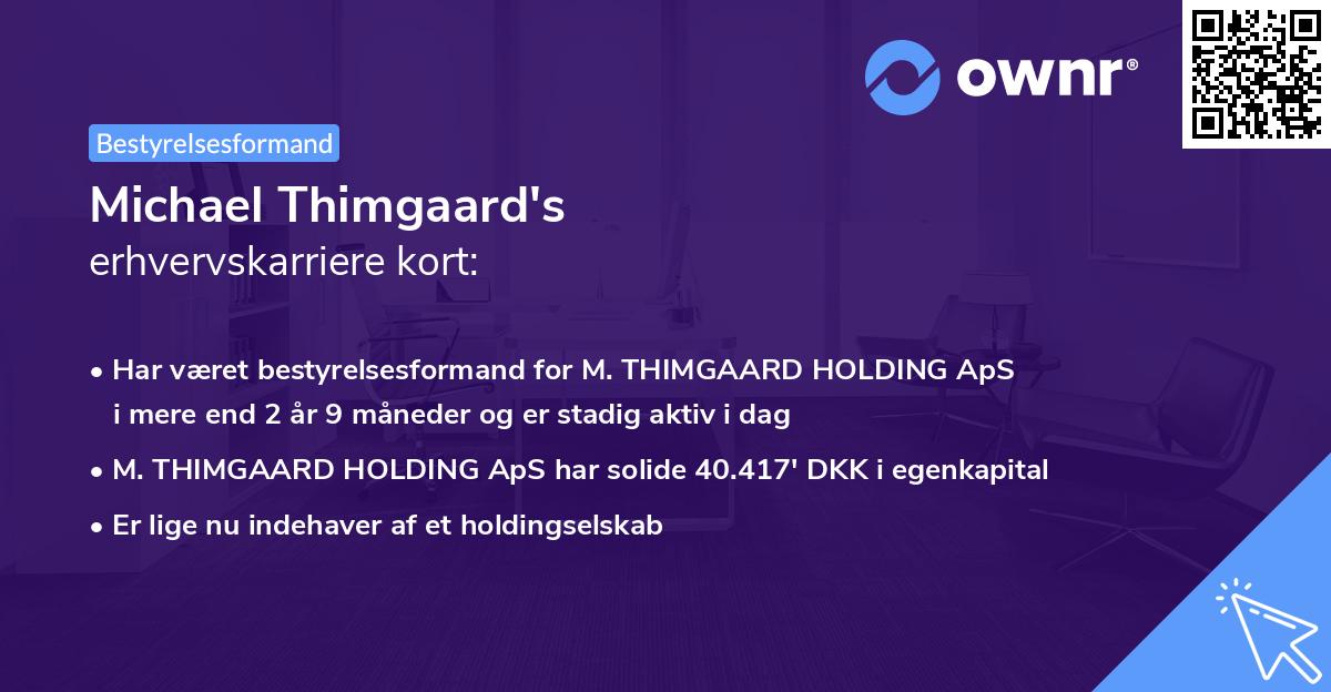 Michael Thimgaard's erhvervskarriere kort