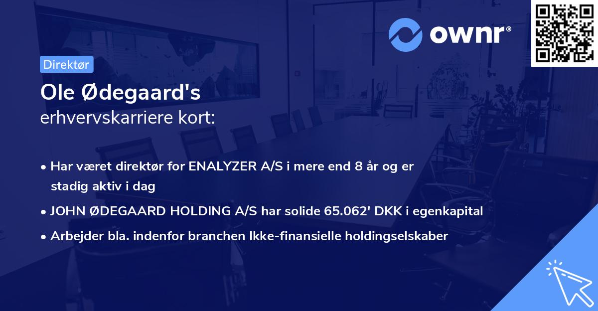 Ole Ødegaard's erhvervskarriere kort