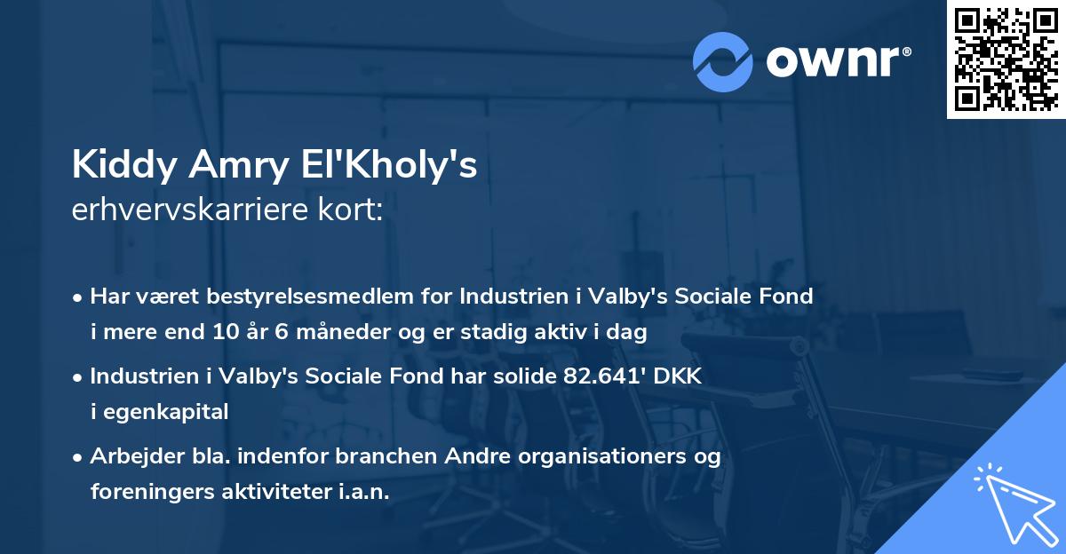 Kiddy Amry El'Kholy's erhvervskarriere kort