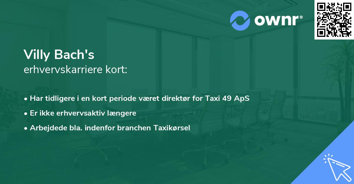 Villy Bach's erhvervskarriere kort