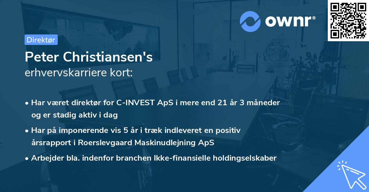 Peter Christiansen's erhvervskarriere kort