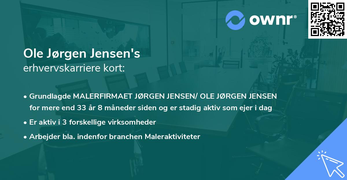 Ole Jørgen Jensen's erhvervskarriere kort