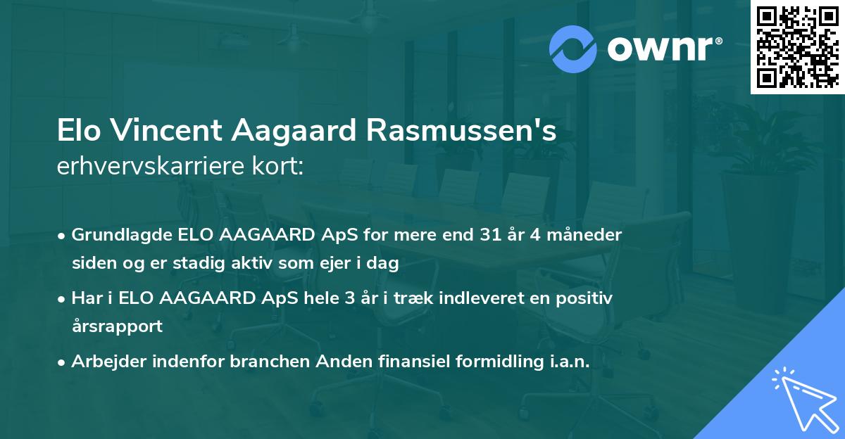 Elo Vincent Aagaard Rasmussen's erhvervskarriere kort