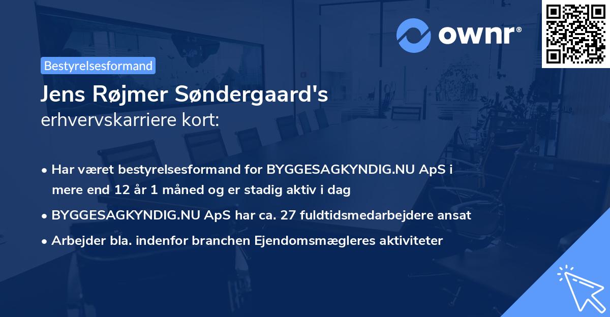 Jens Røjmer Søndergaard's erhvervskarriere kort
