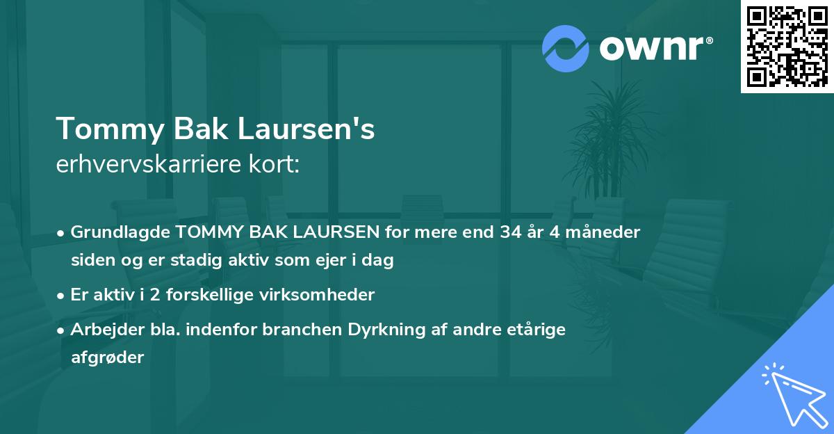 Tommy Bak Laursen's erhvervskarriere kort