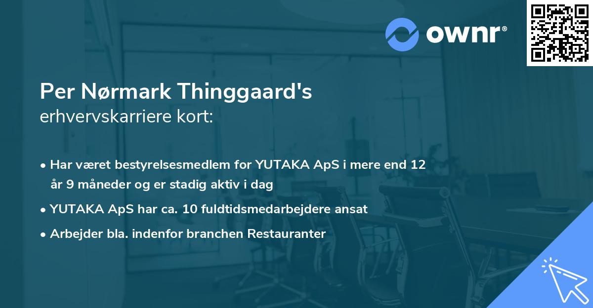 Per Nørmark Thinggaard's erhvervskarriere kort