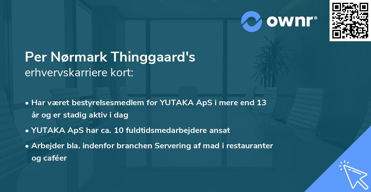 Per Nørmark Thinggaard's erhvervskarriere kort