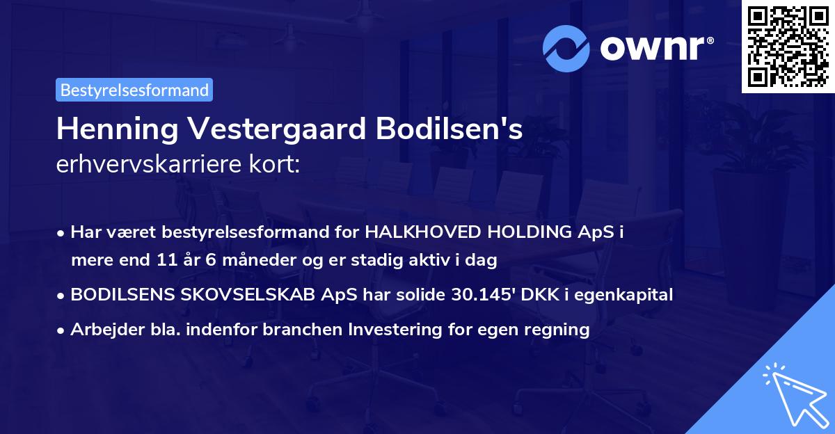 Henning Vestergaard Bodilsen's erhvervskarriere kort
