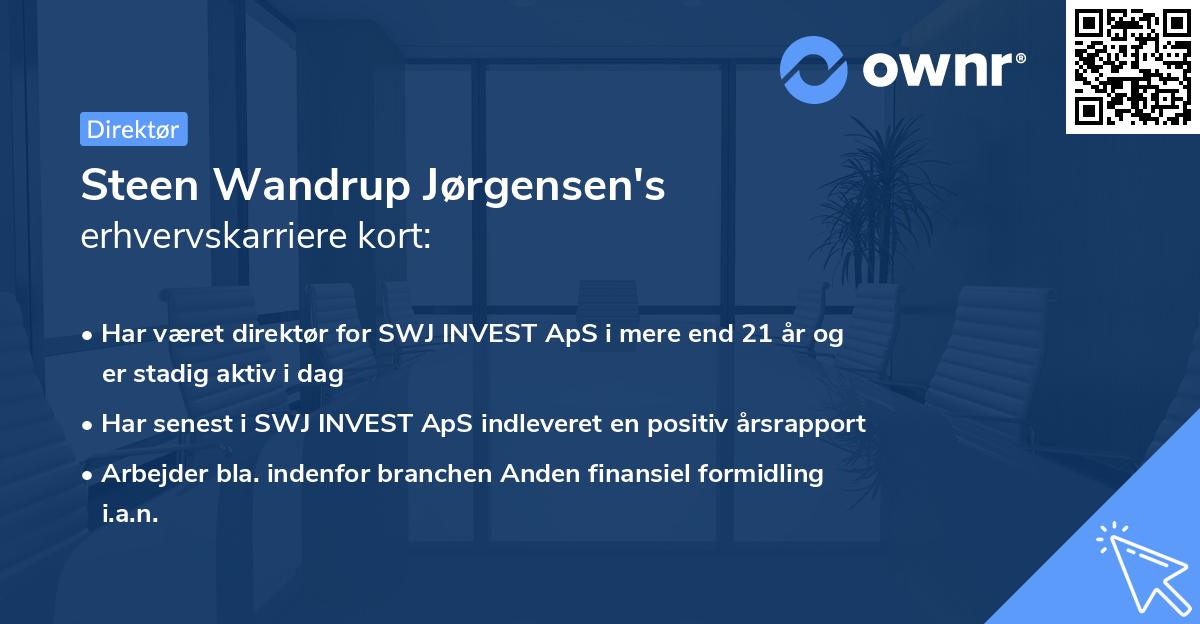 Steen Wandrup Jørgensen's erhvervskarriere kort