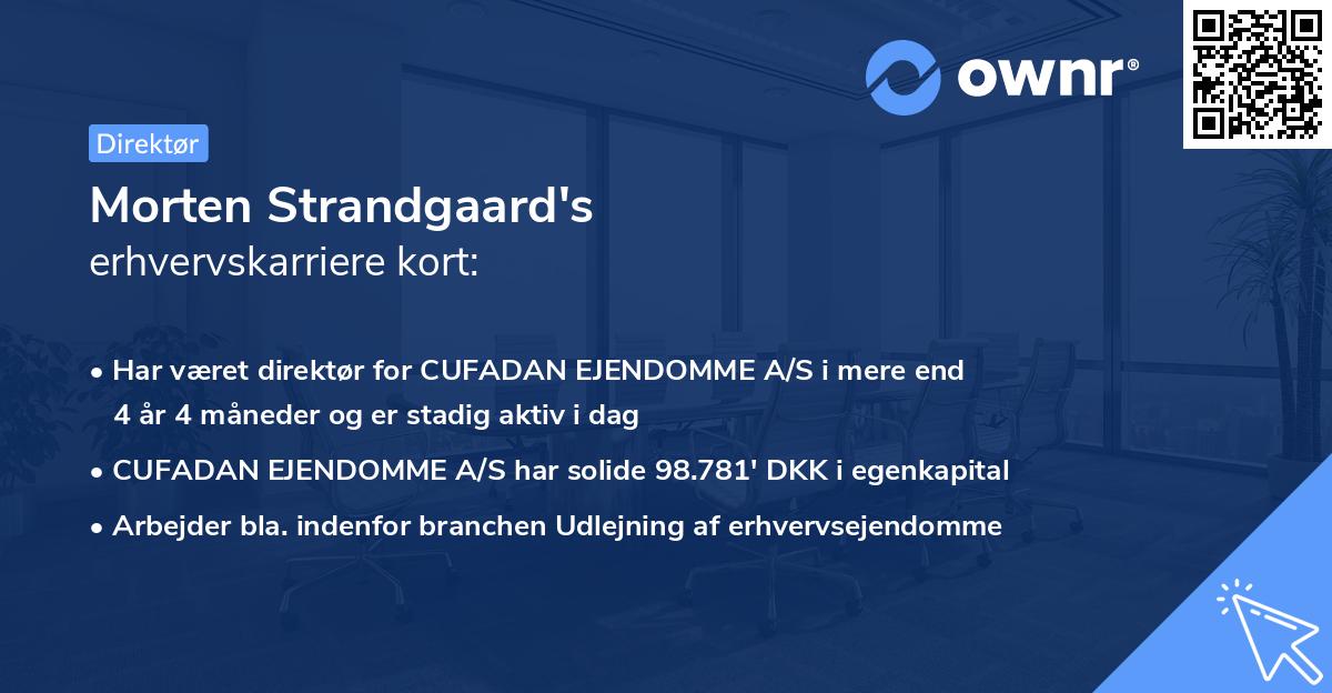 Morten Strandgaard's erhvervskarriere kort