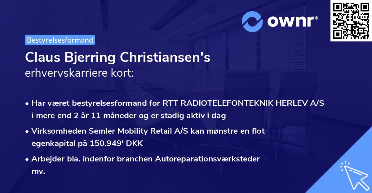 Claus Bjerring Christiansen's erhvervskarriere kort