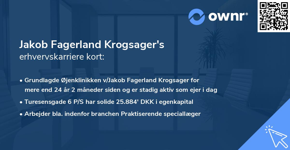 Jakob Fagerland Krogsager's erhvervskarriere kort