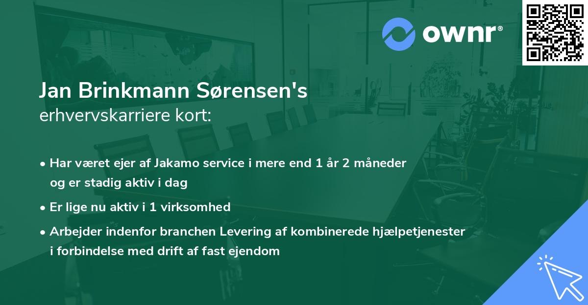 Jan Brinkmann Sørensen's erhvervskarriere kort