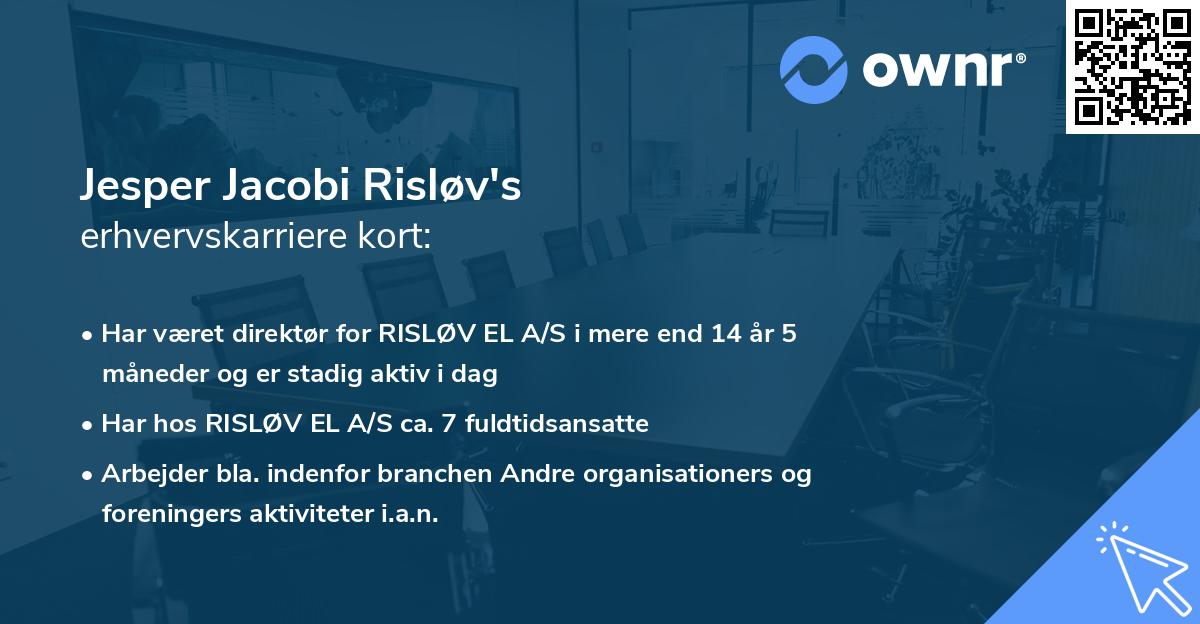 Jesper Jacobi Risløv's erhvervskarriere kort