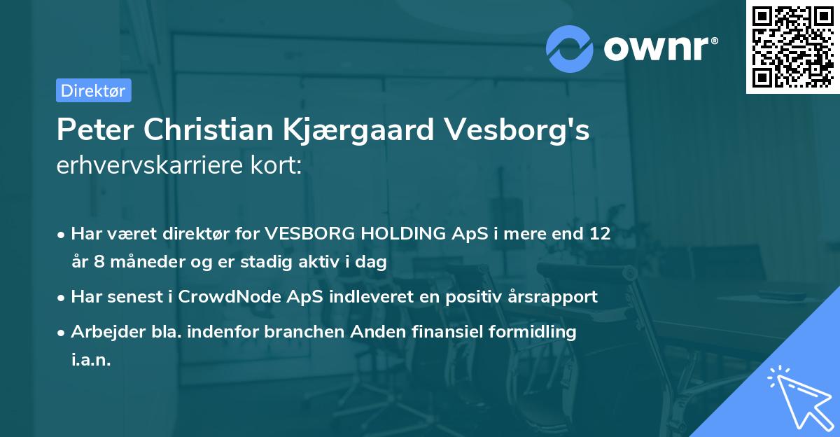 Peter Christian Kjærgaard Vesborg's erhvervskarriere kort