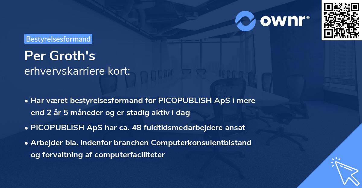 Per Groth's erhvervskarriere kort