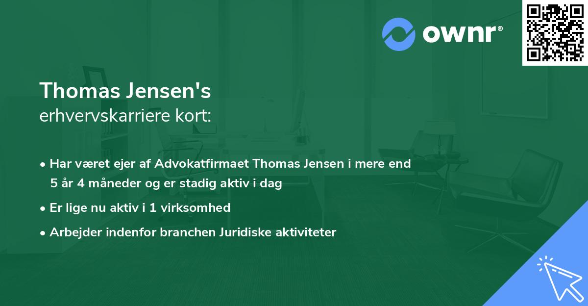 Thomas Jensen's erhvervskarriere kort