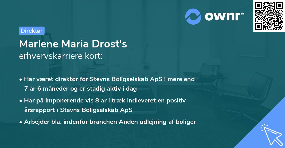 Marlene Maria Drost's erhvervskarriere kort