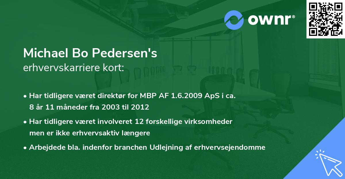 Michael Bo Pedersen's erhvervskarriere kort
