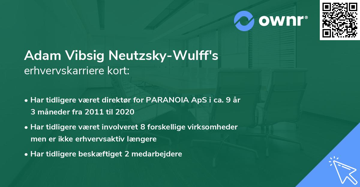 Adam Vibsig Neutzsky-Wulff's erhvervskarriere kort