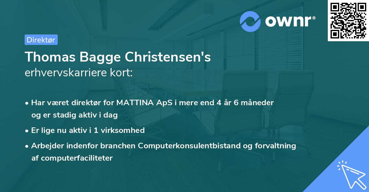 Thomas Bagge Christensen's erhvervskarriere kort