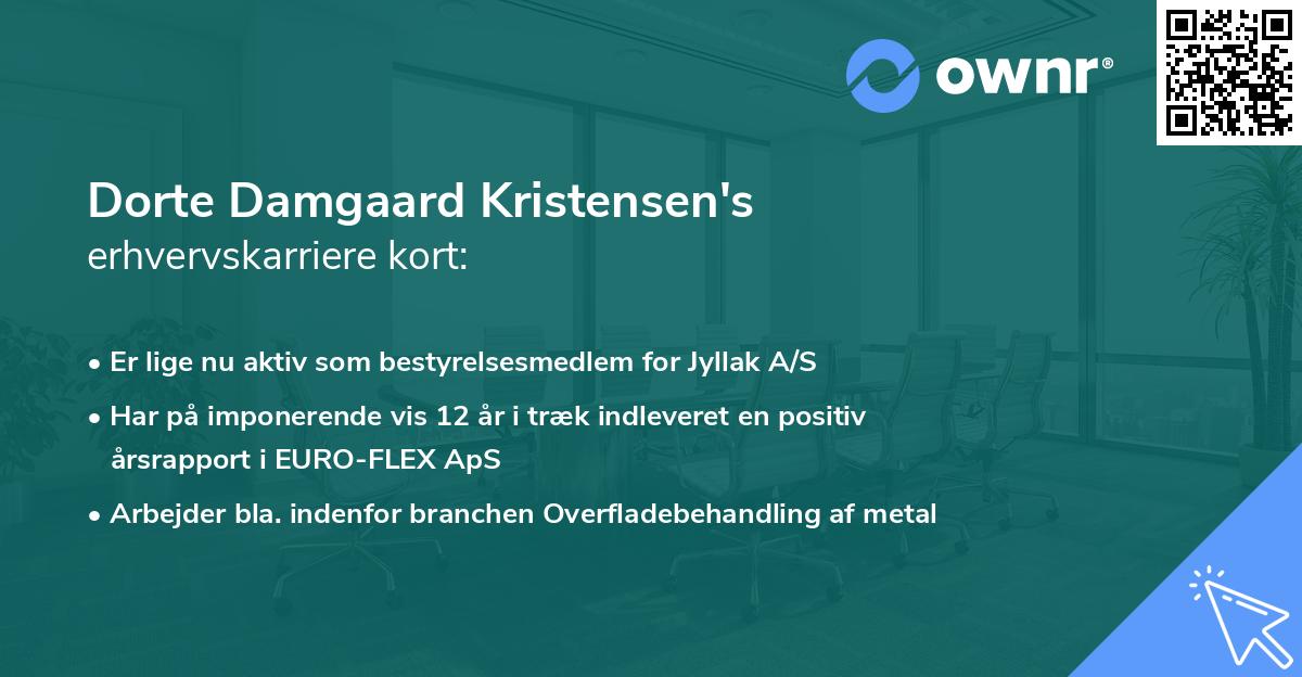 Dorte Damgaard Kristensen's erhvervskarriere kort