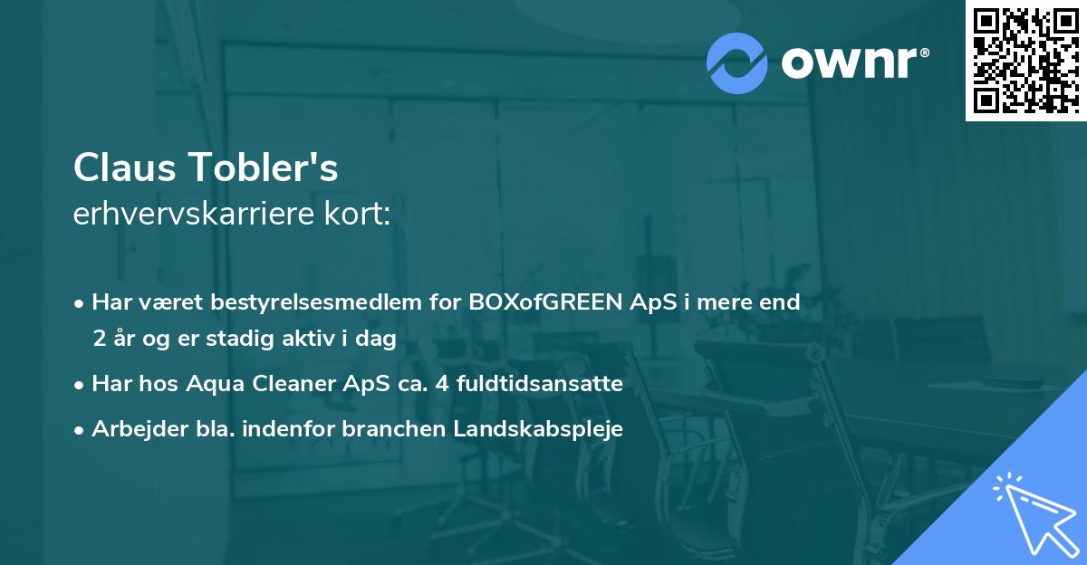 Claus Tobler's erhvervskarriere kort