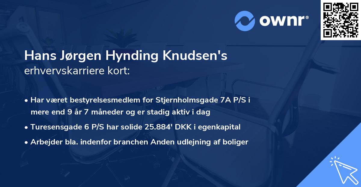 Hans Jørgen Hynding Knudsen's erhvervskarriere kort