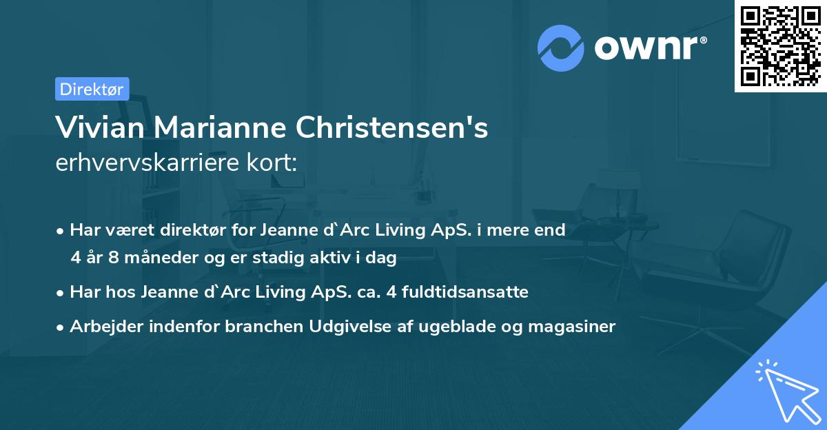 Vivian Marianne Christensen's erhvervskarriere kort